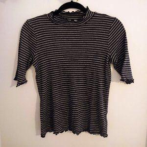 Anthropologie textured mock neck top